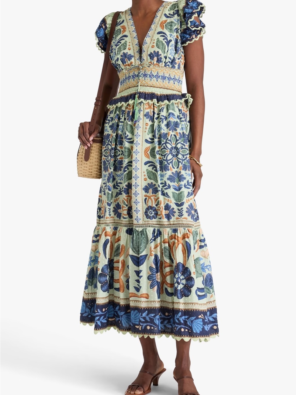 FARM Rio Ocean Tapestry Green Maxi Dress - Picture 2 of 5